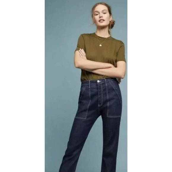 3x1 Jeans 3x Nyc Flare Leg Jeans 26x3dark Wash Denim High Rise